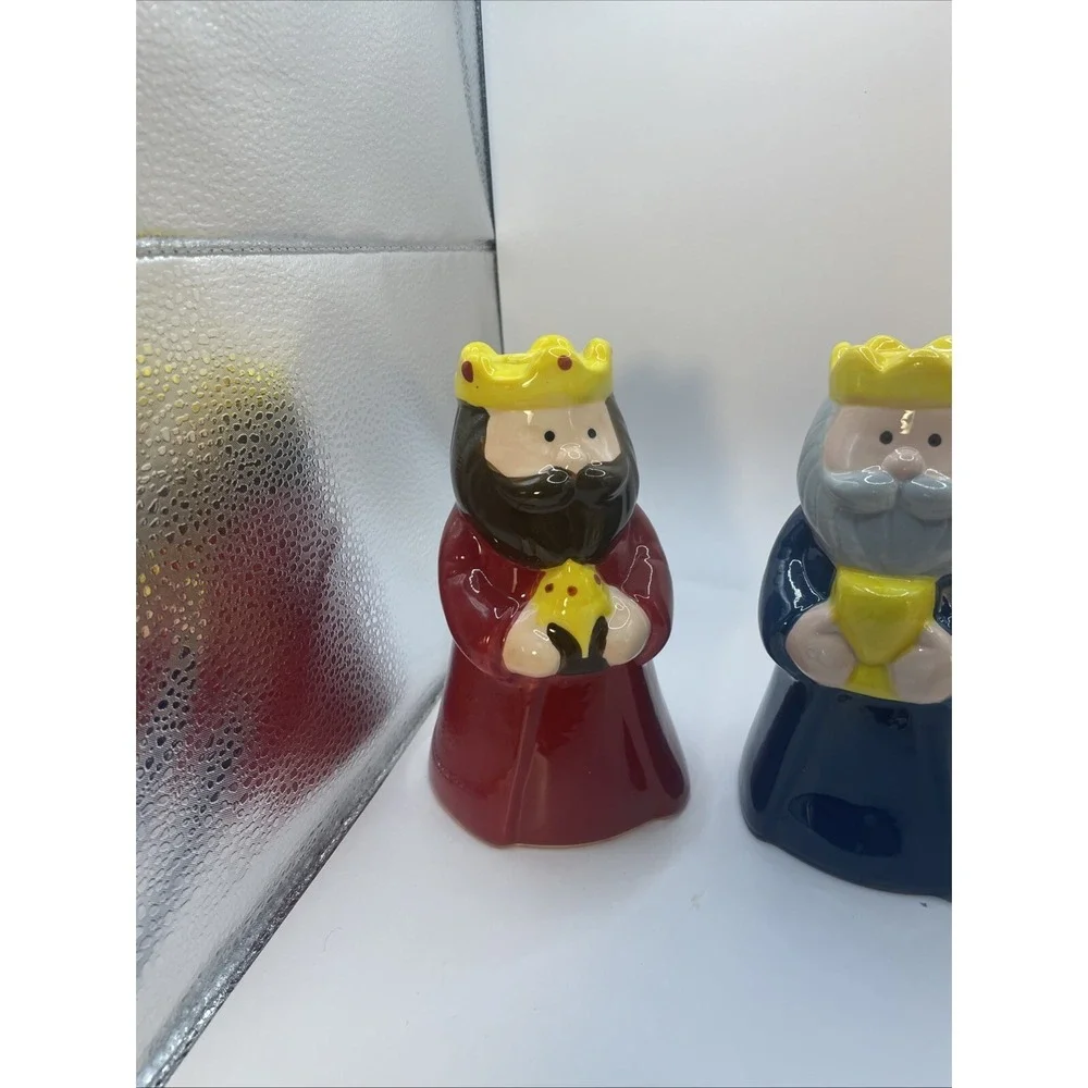 Three‎ 3 Wise Men Ceramic CHRISTMAS Candle Holders We Three Kings Magi Avon